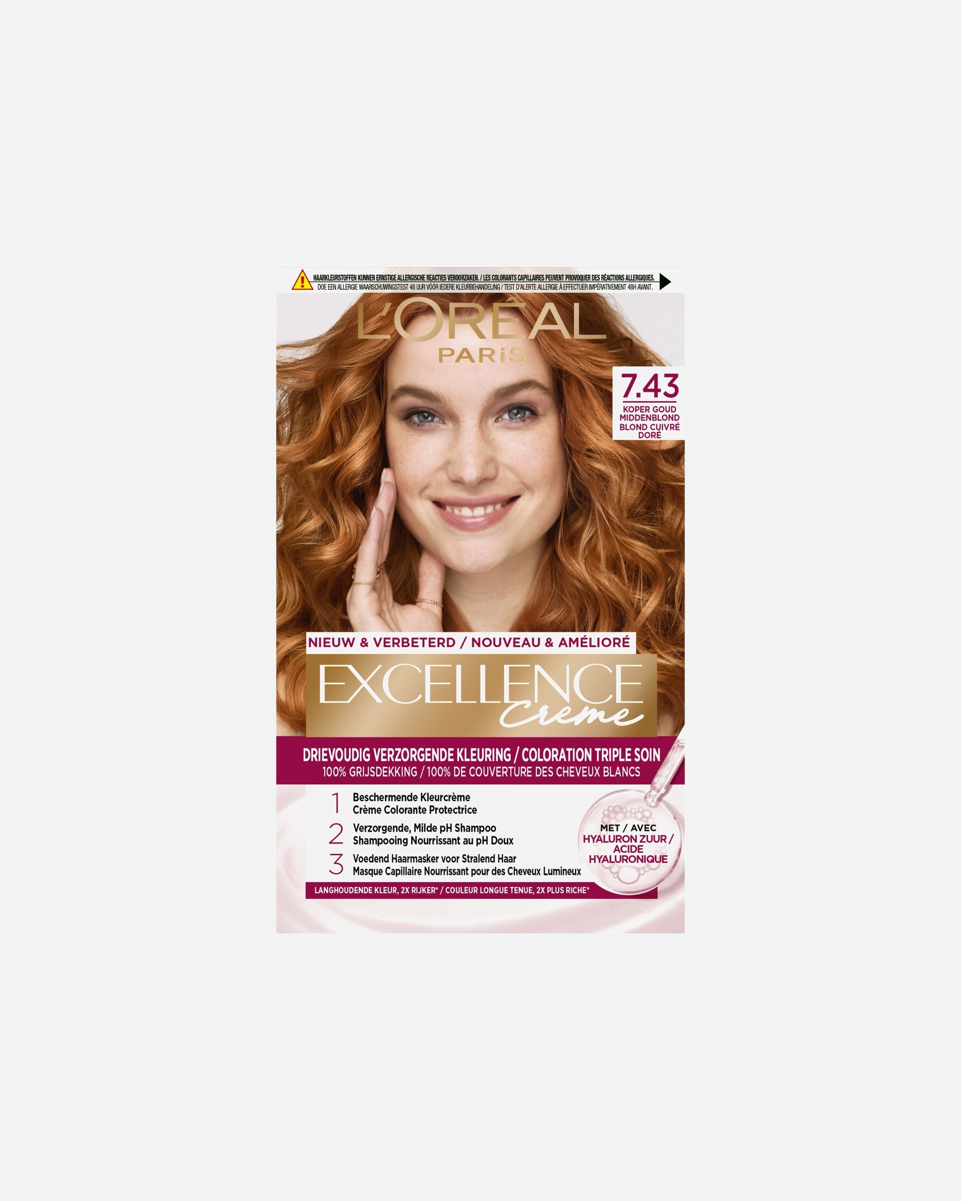 Haarverf voor UnisexL’Oréal Paris7.43 Koper Goudblond