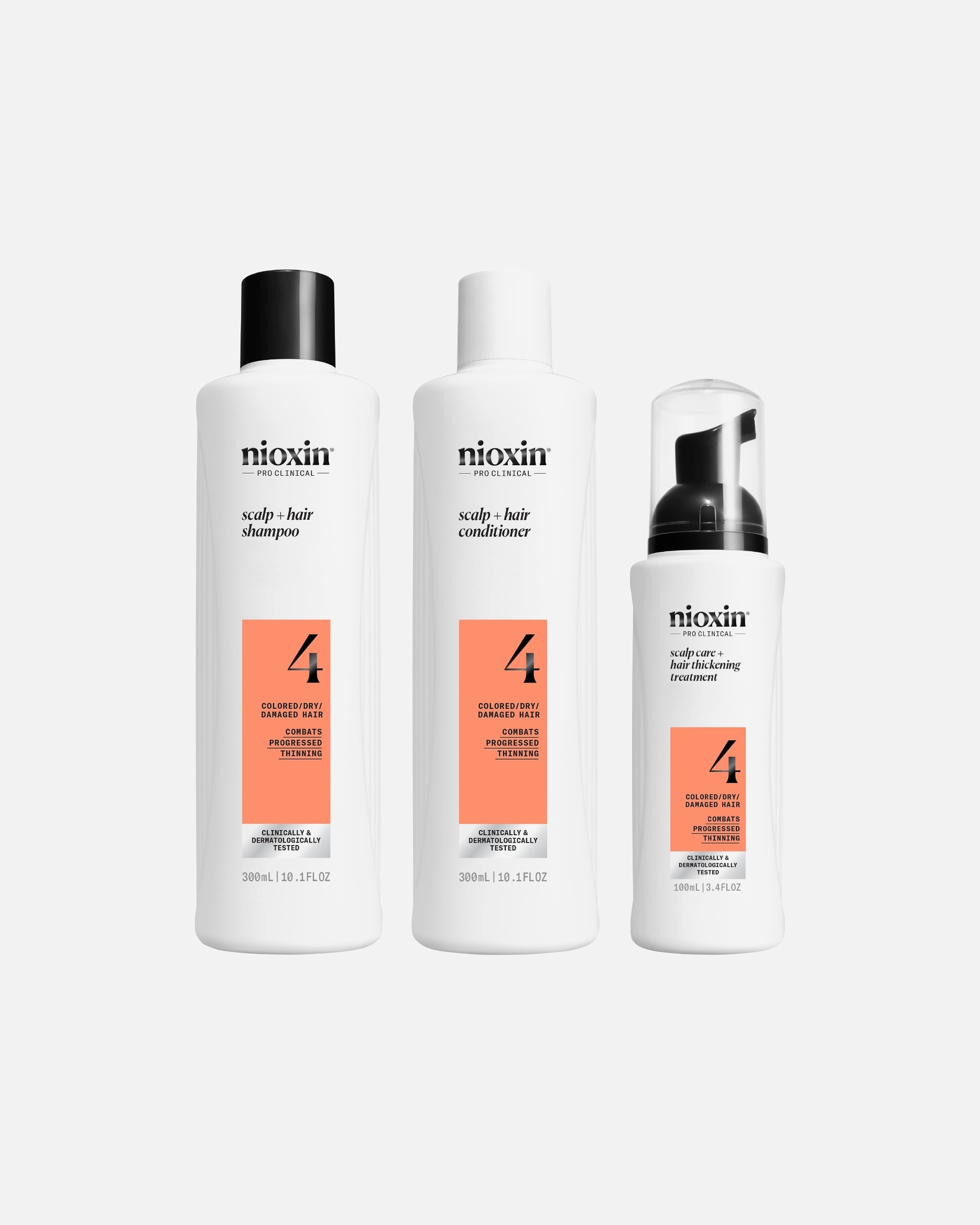 Haarverzorgingsset voor UnisexNioxinSystem 4Trial KitShampoo & Conditioner 300 ml + Treatment 100 ml