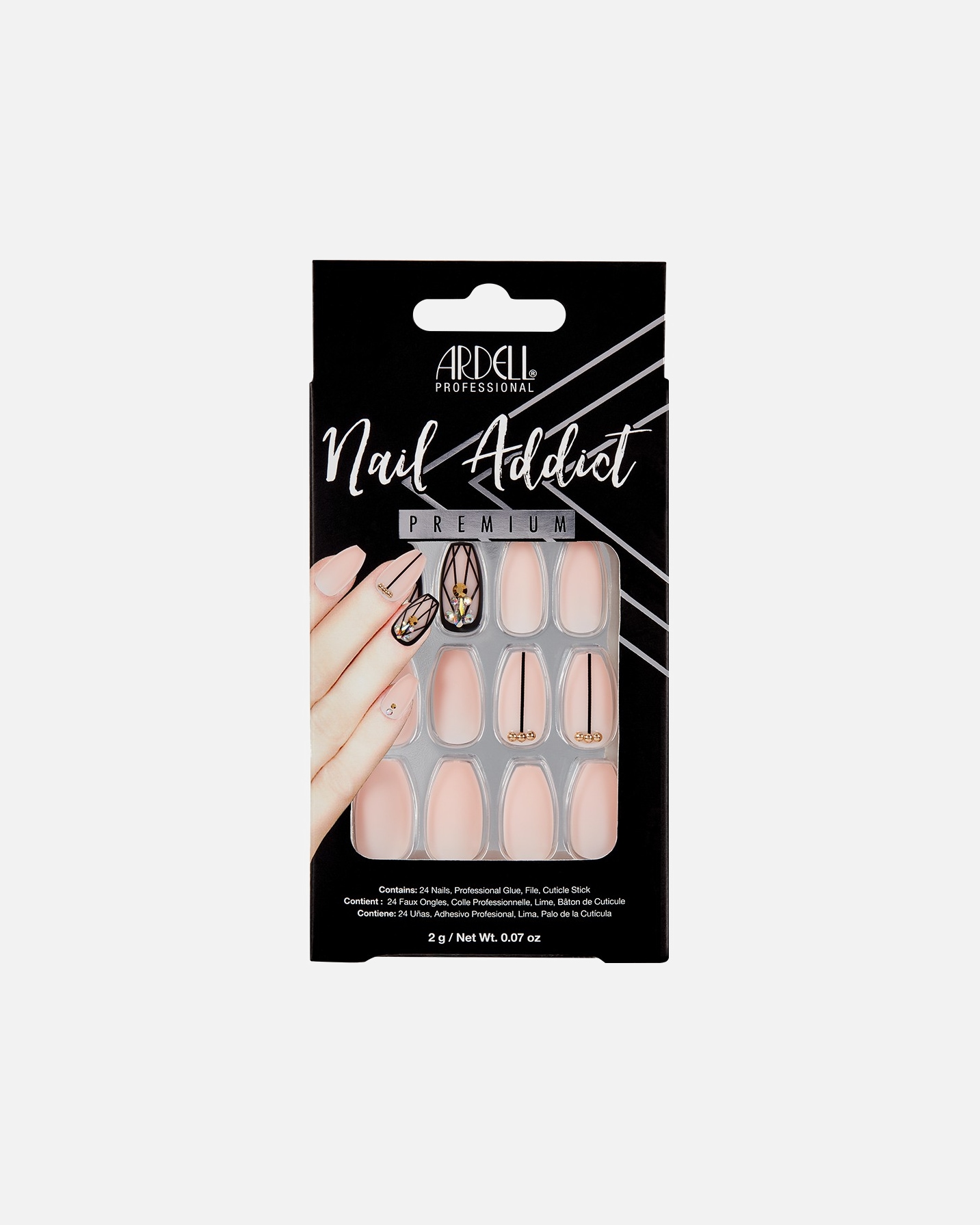 faux ongles pour UnisexeArdellNail Addict Blush Geometric Crystals1 pièce