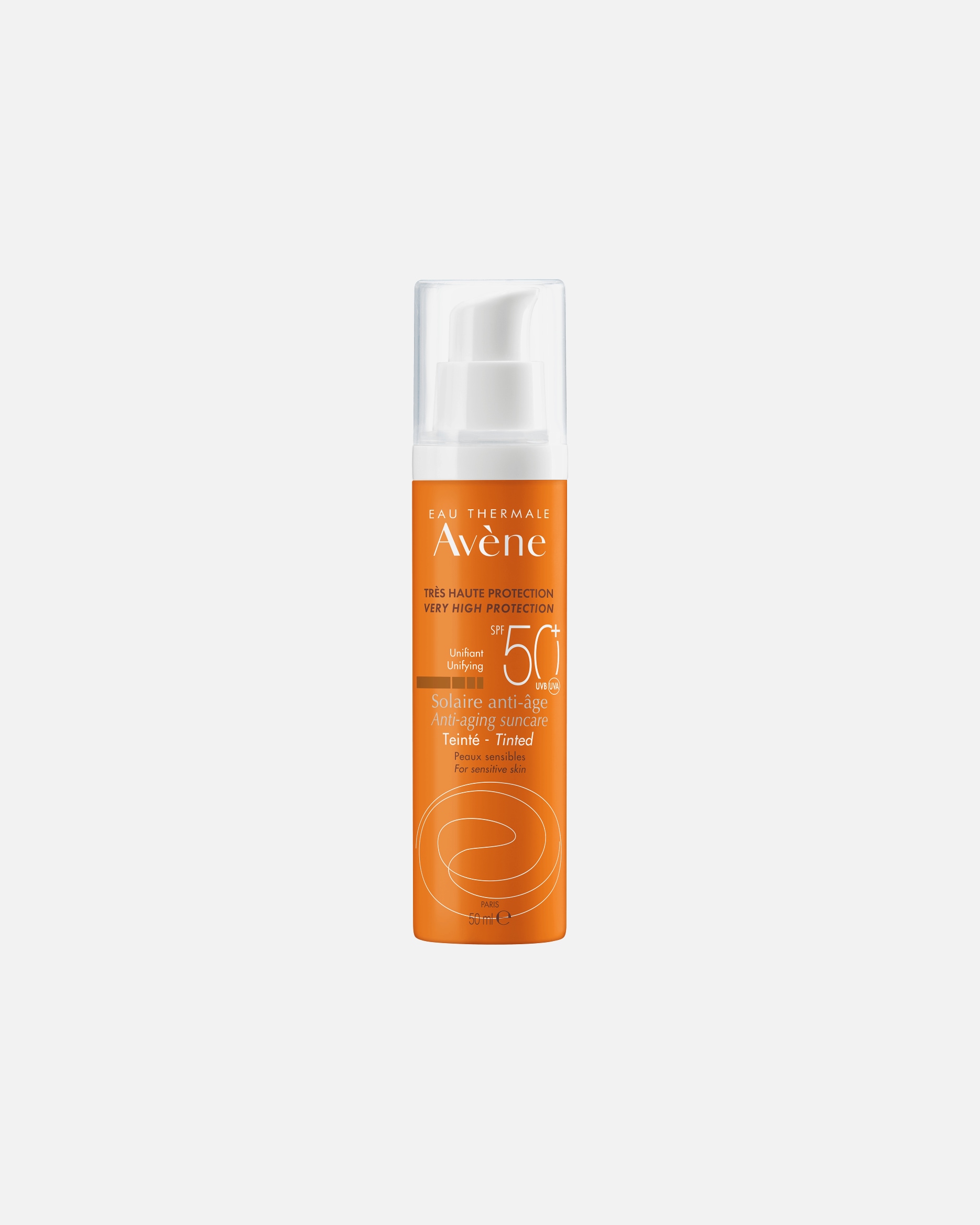 Crème solaire pour UnisexeAvèneSolaireTinted Solaire Anti-Âge SPF50+50 ml