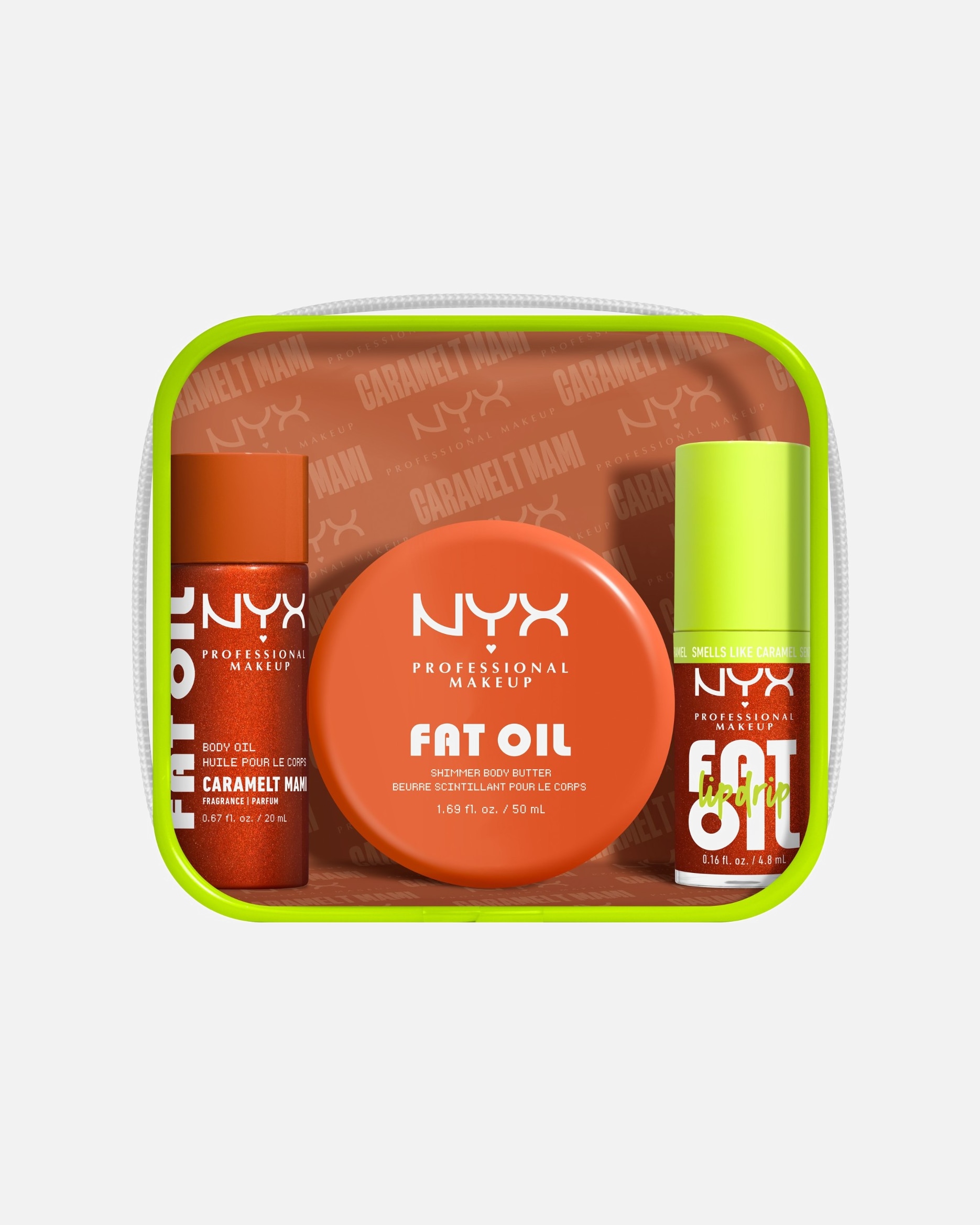 Lichaamsverzorgingsset voor UnisexNYX Professional MakeupFat Oil BodyLip & Body Kit Caramel Mami1 stuk